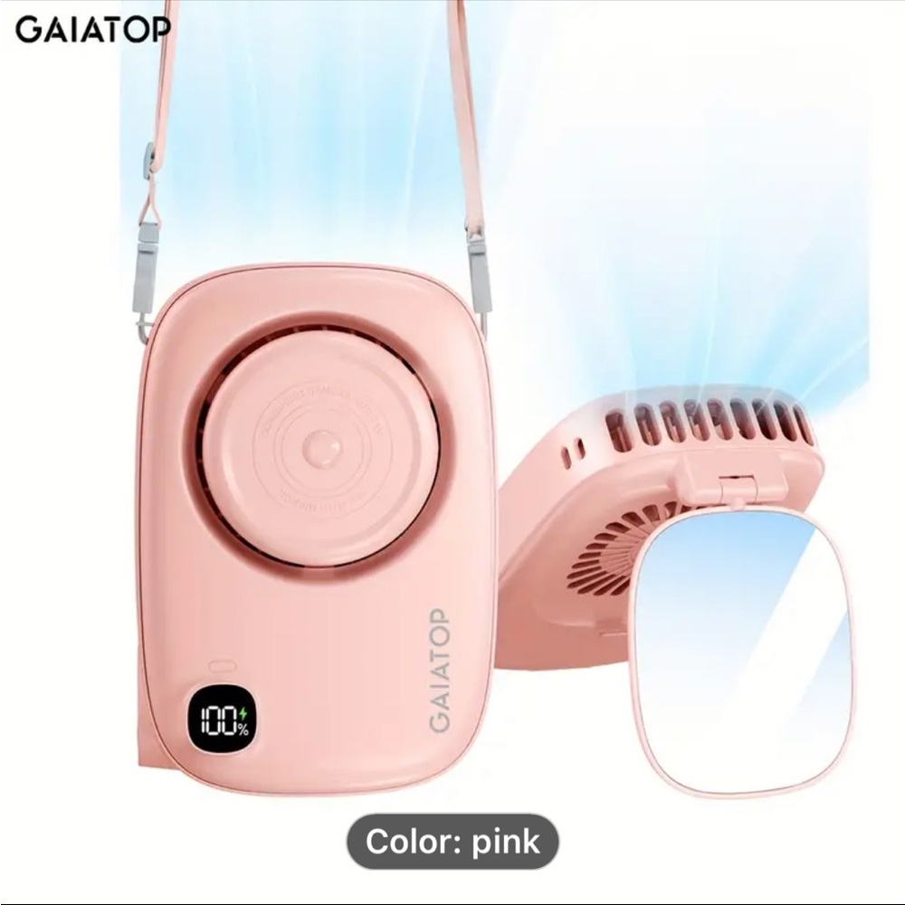 Mini Fan Camera Style With Mirror & Digital Displ… - image 2